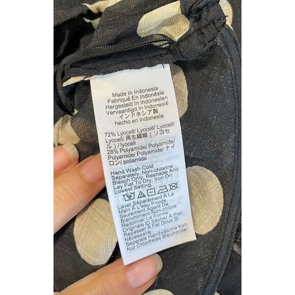 J.CREW Crinkle side-tie dress in dot print Women’s  Size M Halter Sheer Vacation - Picture 9 of 11